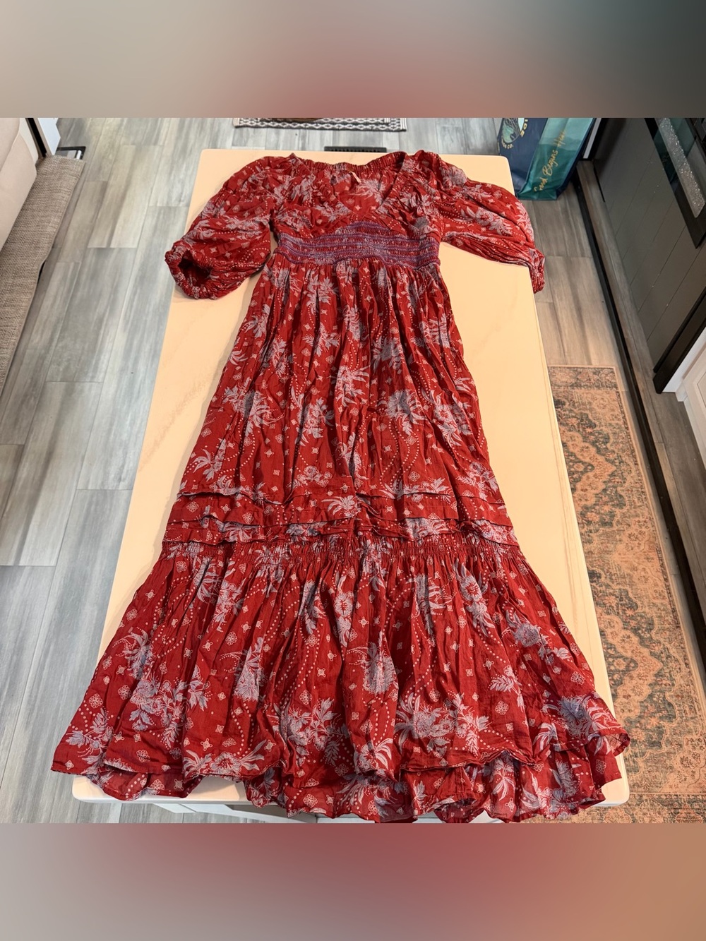 Free People Boho Golden Hour Maxi Dress - Wine Combo XS